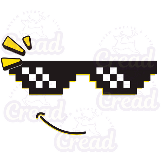 Cool Unisex T-Shirt Dark - Pixel Sunglasses Meme Design (Dark)