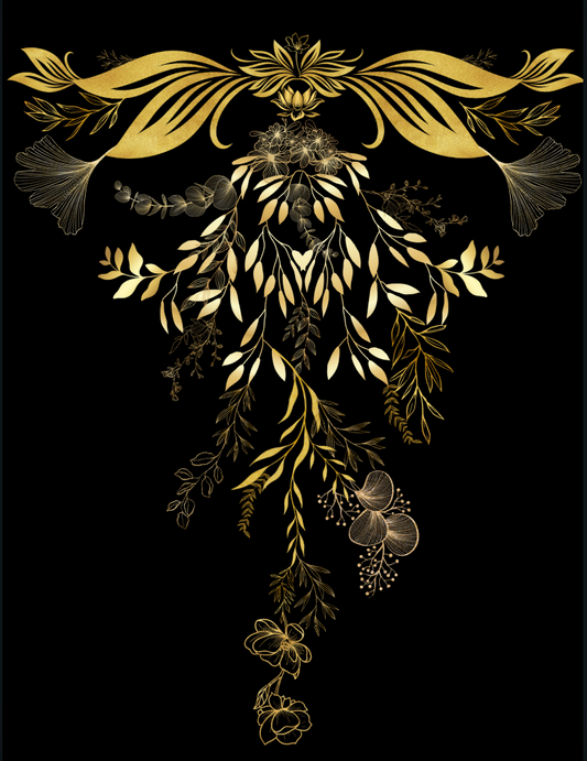 Golden Leaves Unisex T-Shirt – Elegant Botanical Art