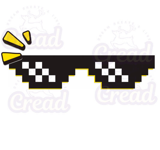 Embroidered Cool Thug Life Pixel Art Trucker Cap | Meme Sunglasses Hat