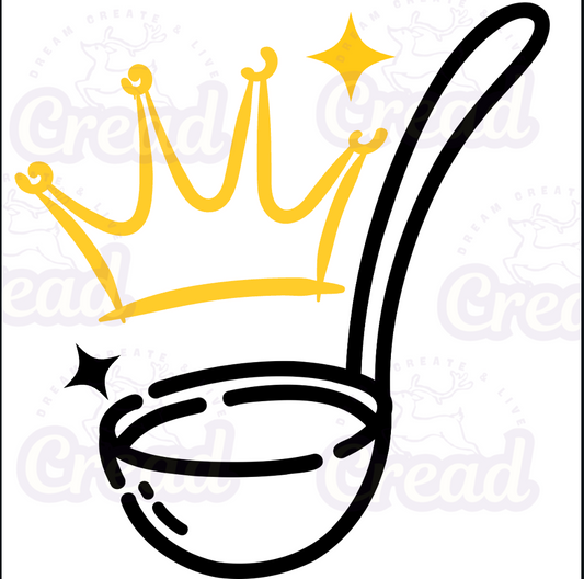 King of the Kitchen Embroidered Apron – Crown Design | Premium White Cooking Apron