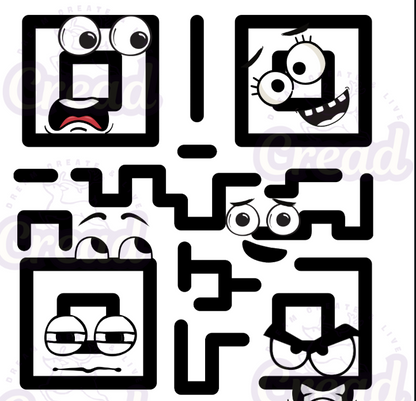 Funny Faces QR Code Unisex T-Shirt – Expressive Characters Design