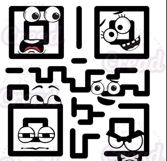 Funny Faces QR Code Unisex T-Shirt – Expressive Characters Design