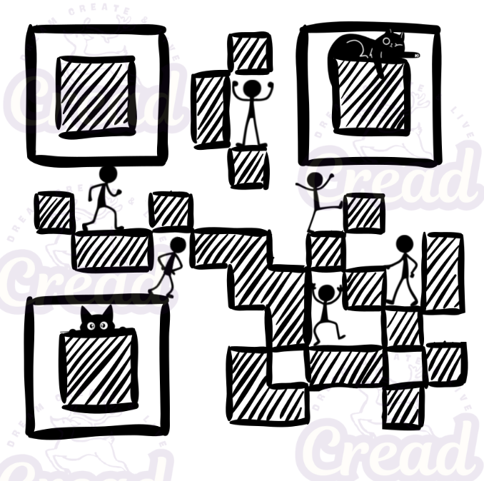 Funny Men QR Code Unisex T-Shirt – Playful Stick Figure Design