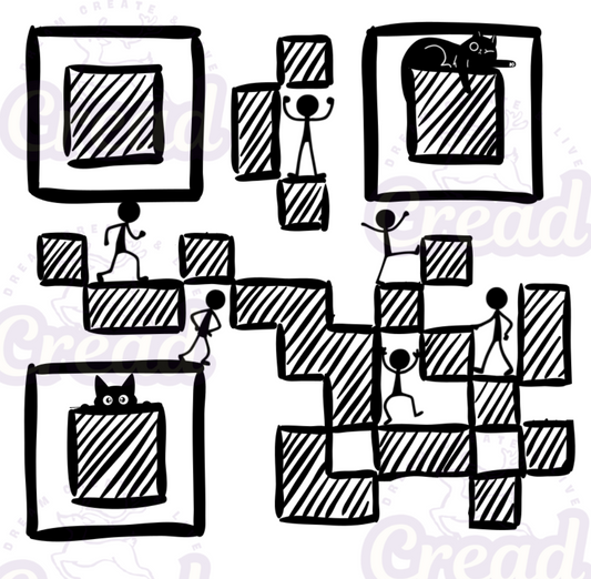 Minimalist QR Code Mug – Hand-Drawn Ceramic Mug with Hidden Cats