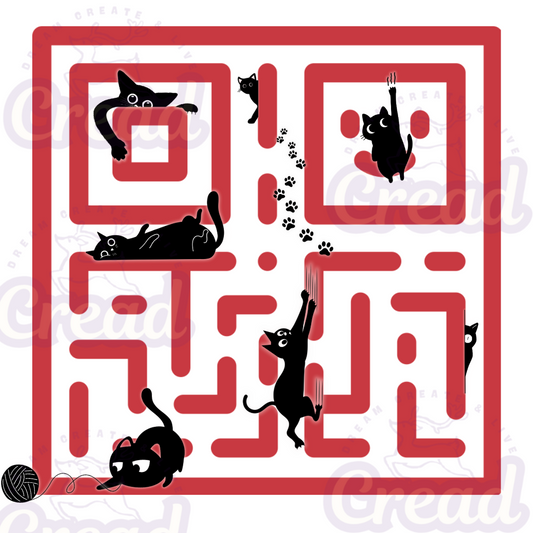 Funny Cat QR Code Mug – Playful Ceramic Coffee Cup for Cat Lovers