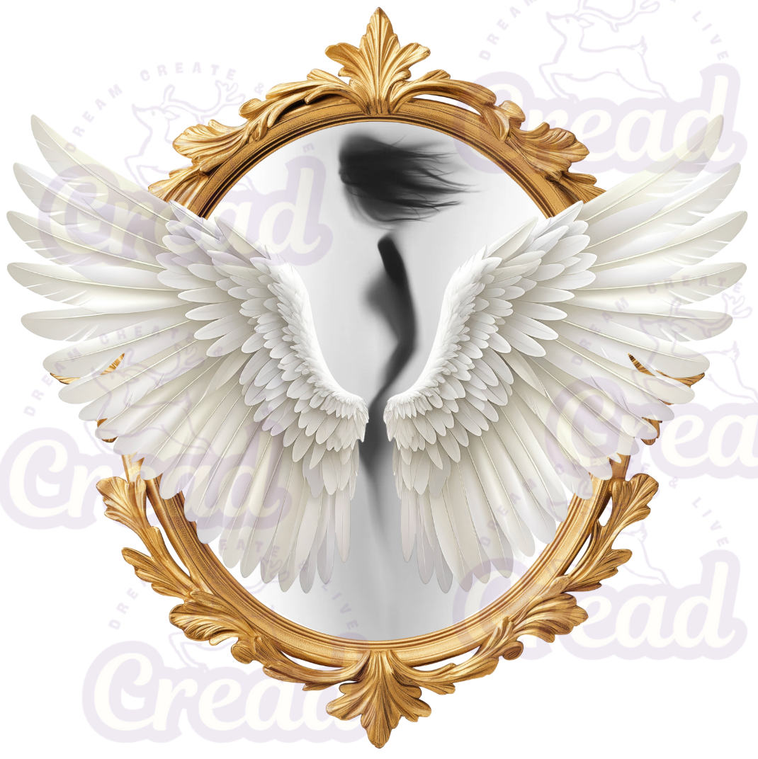 White Glossy Mug – Golden Angel Wings Design | Premium Ceramic Coffee Mug