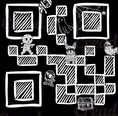 Funny Mummy QR Code Black Glossy Mug – Playful Graphic Ceramic Mug