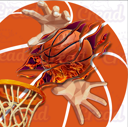 Unisex Sweatshirt - Basketball Fire Sports Design | Premium Quality | Creadland