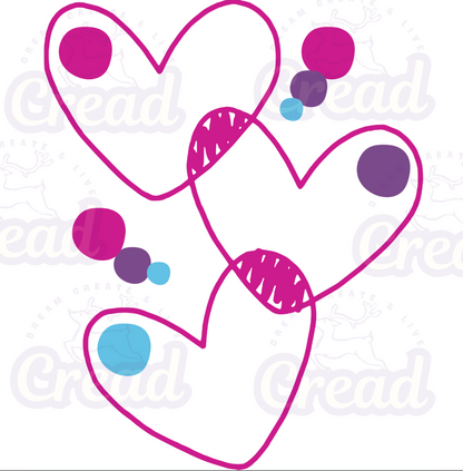 Embroidered Apron - Love Hearts Design | Premium Kitchen Apron 5.4oz | Creadland