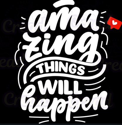 Embroidered Apron - Amazing Things Happen Heart Design | 5.4oz Kitchen Apron