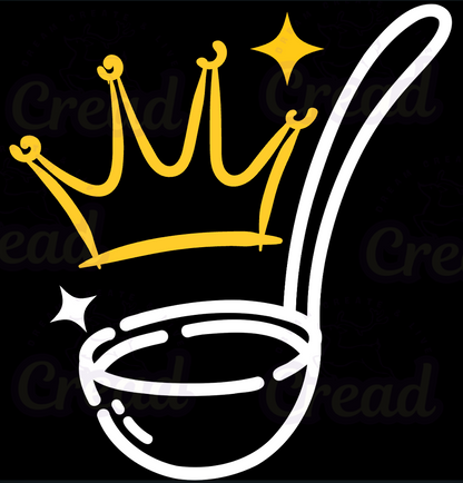 Embroidered Apron Black - King of the Kitchen Crown Design | Premium 5.4oz Cooking Apron