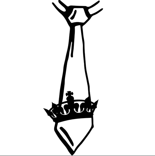 Crown & Tie Hoodie | Hand-Drawn Power Symbol | Unisex Premium Cotton Sweatshirt