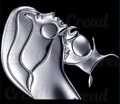 Metallic Neck Kiss Wall Art | Abstract Romantic Poster