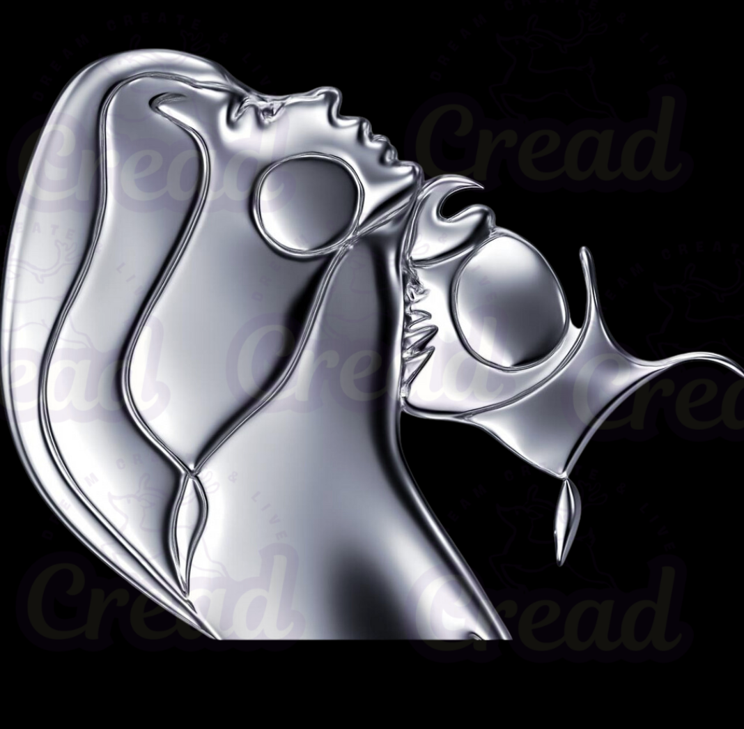 Neck Kiss – Chromium Effect Unisex T-Shirt