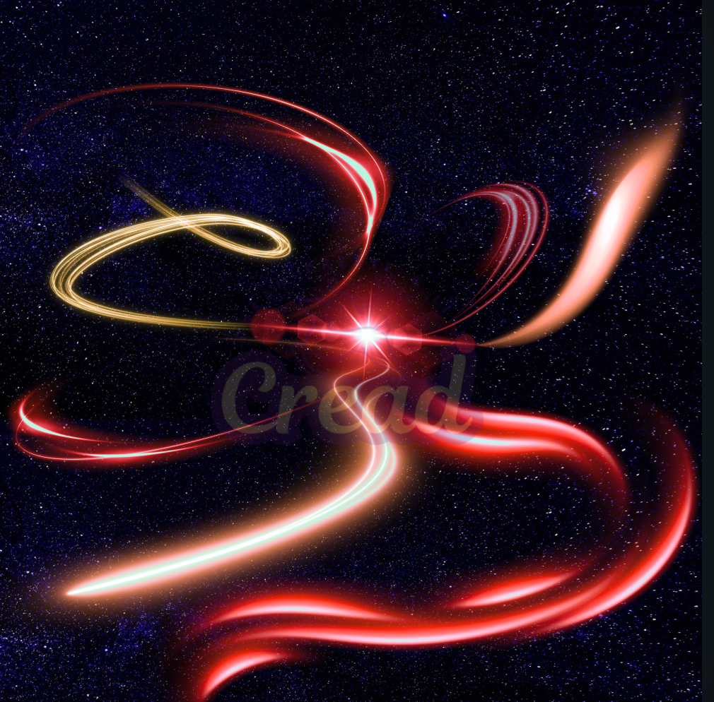 Yoga Leggings – Neon Red Flow Abstract Light Design | High-Waist Activewear by Creadland