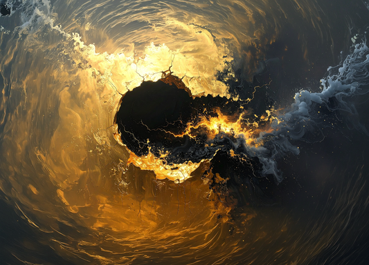 Molten Gold Abstract Canvas Art | Black and Gold Wall Decor