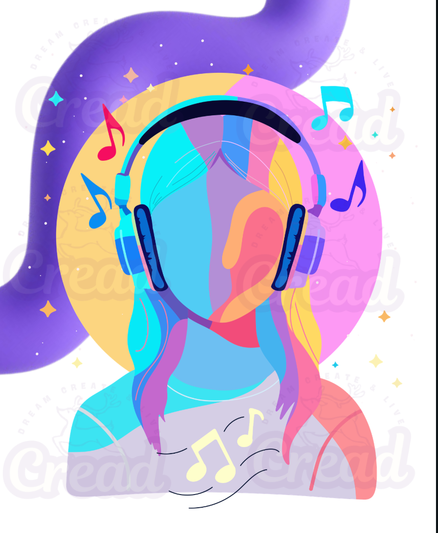 Colorful Music Girl Mug – Artistic Ceramic Coffee Cup for Music Lovers