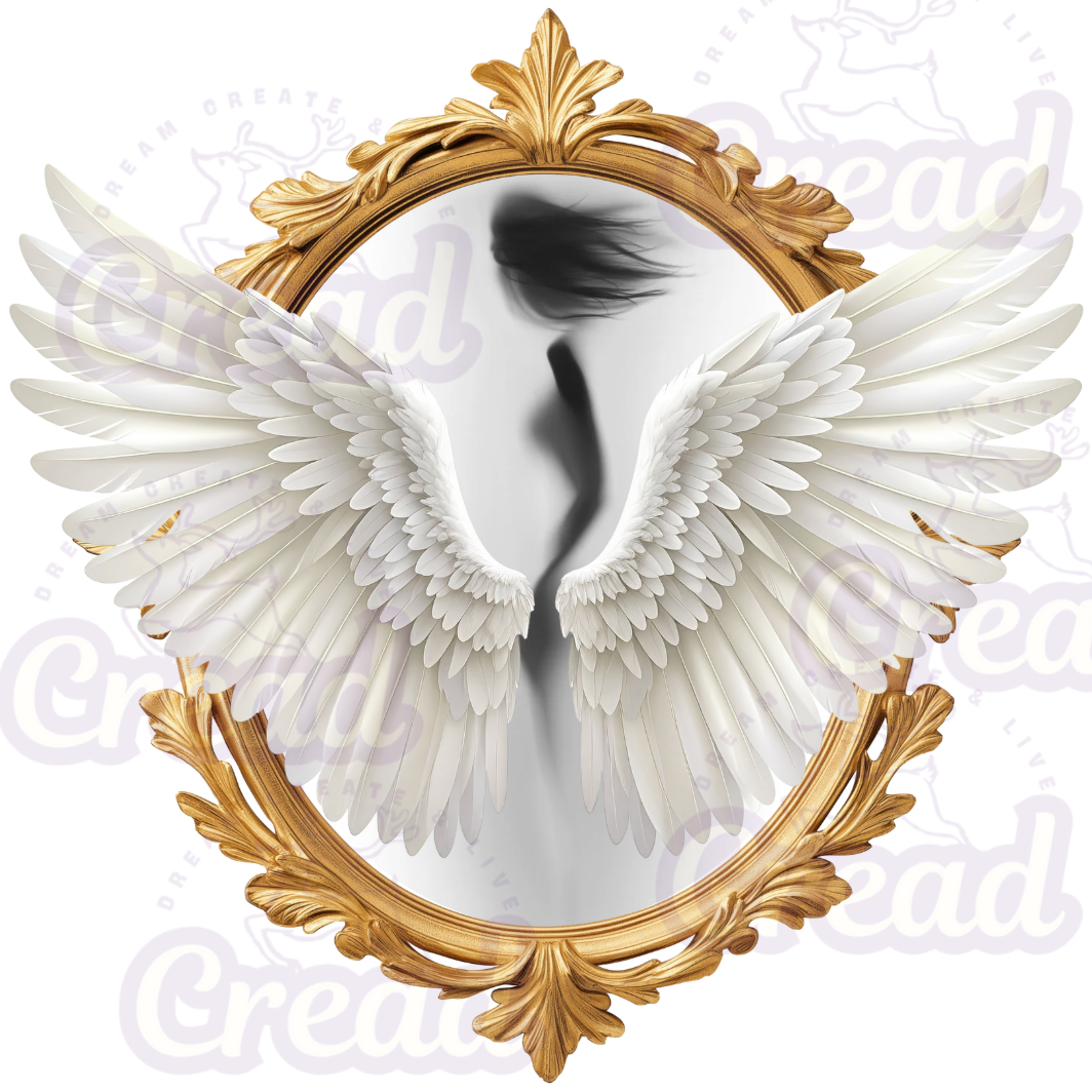 Unisex Hoodie – Golden Frame Angel Wings Art Design | Premium Cotton Hoodie | Creadland